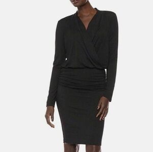 Michael Stars Black Jules Jersey Cross Front Dress